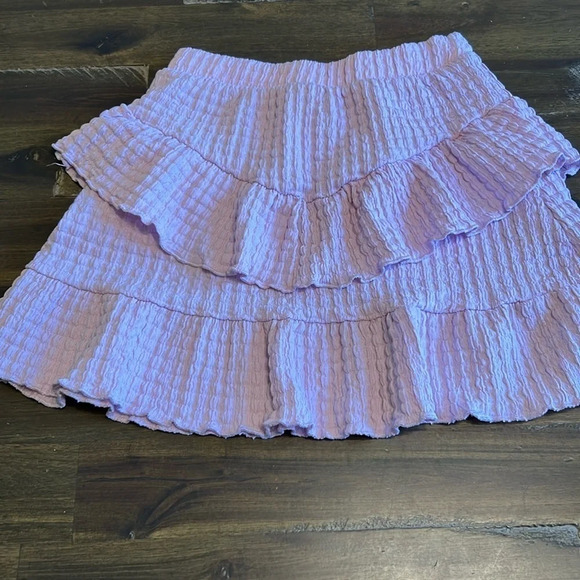 Zara Girl's Tiered Ruffle Skirt Lavender Size 8 Textured - Picture 1 of 4